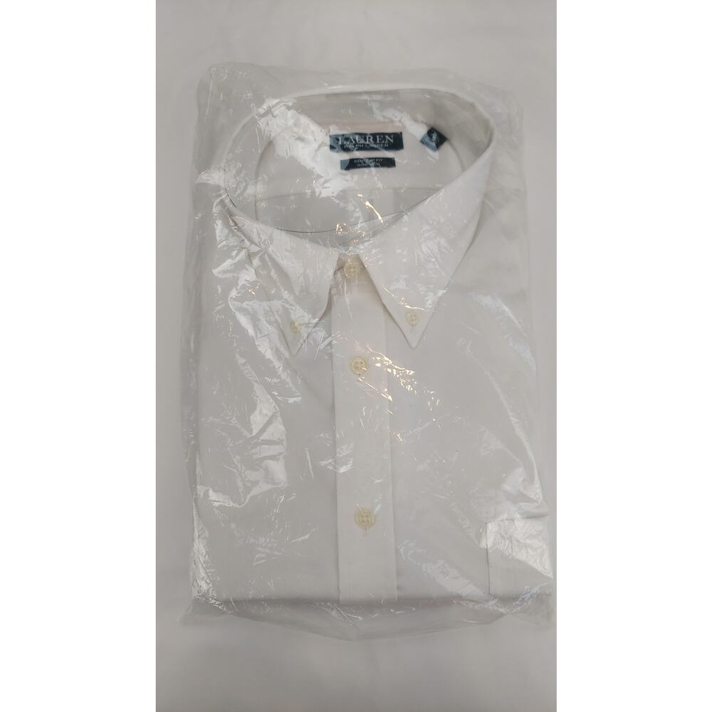Lauren Ralph Lauren White Button Down Shirt Cotton Mens Regular Fit NEW XL
